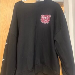 Missouri State Game day crewneck with silver stars on sleeve